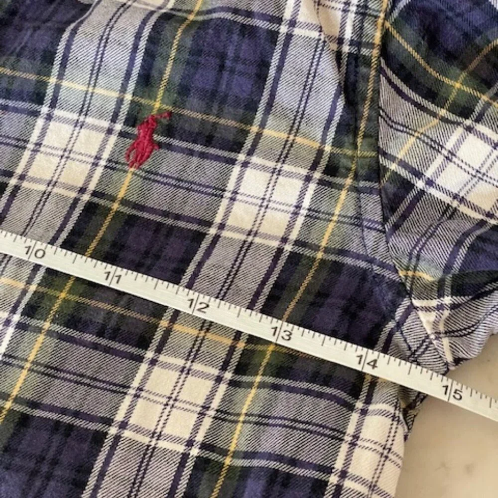 RALPH LAUREN Boys Blue Plaid Tartan Button Down Shirt Long Sleeve 6
